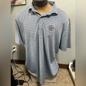 johnnie-O Whistling Strait Light Blue Striped Polo Shirt